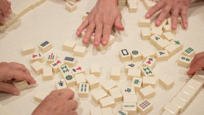 Mahjong brädspel illustration